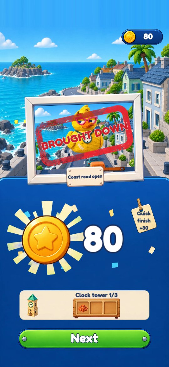 The duck brought down, coins earned